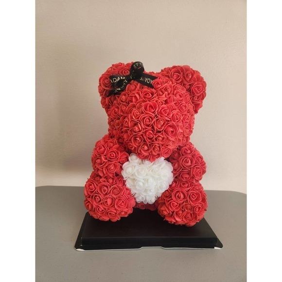 Madame Rosette Medium Rose Teddy Bear Styrofoam Roses Valentine's Day Gift